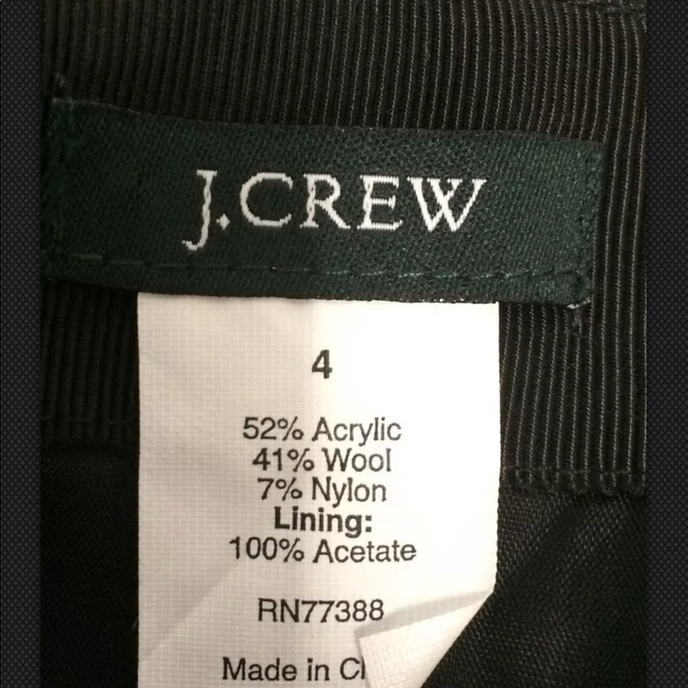 J CREW Wool Blend A Lined Mini Blue Ivory - Picture 6 of 6
